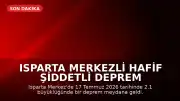 Isparta Merkezli Hafif Şiddetli Deprem Meydana Geldi