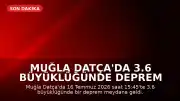 Muğla Datça'da 3.6 Büyüklüğünde Deprem Meydana Geldi