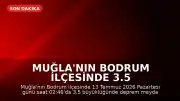 Muğla'nın Bodrum ilçesinde 3.5 büyüklüğünde deprem meydana geldi