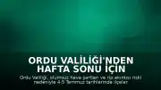 Ordu Valiliği'nden Hafta Sonu İçin Denize Giriş Yasağı Kararı