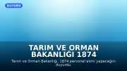 Tarım ve Orman Bakanlığı 1874 Personel Alımı Yapacak