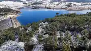 Uşak'ın Yüksek Kesimlerinde Kar Manzaraları Dronla Görüntülendi