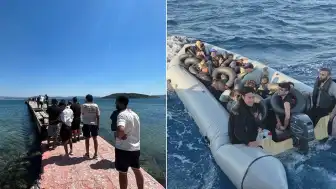 İzmir'de düzenlenen operasyonlarda 59 düzensiz göçmen yakalandı ve kurtarıldı