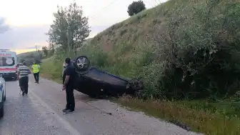 Malatya Doğanşehir'de otomobil devrildi: 1 yaralı