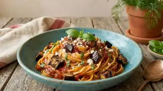 Mutfak Rehberi: Köz Patlıcanlı ve Domatesli Fettuccine Hazırlanışı