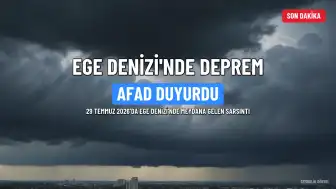 Ege Denizi'nde AFAD Tarafından Duyurulan 4 Büyüklüğünde Deprem Meydana Geldi