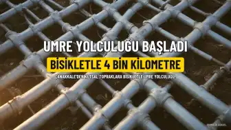 Umre İçin Çanakkale'den Bisikletle Yola Çıkan Tecimen Dualar İstedi