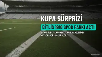 Ziraat Türkiye Kupası'nda Sürpriz Sonuç: Bitlis 1916 Spor, Kayserispor'u 4-1 Mağlup Etti