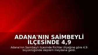 Adana'nın Saimbeyli ilçesinde 4,9 büyüklüğünde deprem kaydedildi