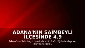Adana'nın Saimbeyli ilçesinde 4.9 büyüklüğünde deprem kaydedildi