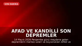 AFAD ve Kandilli Son Depremler Listesi: 14 Mayıs 2026