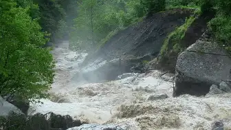 Artvin'de Şiddetli Sağanak Nedeniyle Dere Taştı, Yol Ulaşıma Kapandı