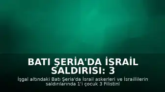 Batı Şeria'da İsrail Saldırısı: 3 Filistinli Yaralandı