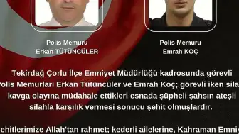 Çorlu'da Görev Başındaki İki Polis Memuru Şehit Oldu