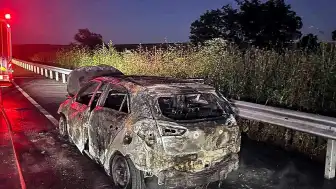 Tekirdağ'da Seyir Halindeki Otomobil Alev Aldı