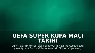 UEFA Süper Kupa Maçı Tarihi ve Yeri Belli Oldu
