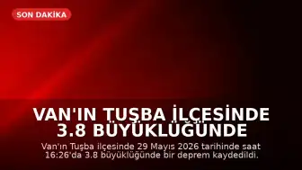 Van'ın Tuşba ilçesinde 3.8 büyüklüğünde deprem