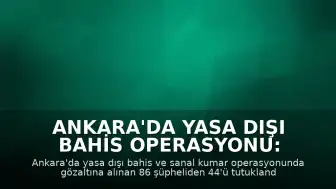 Ankara'da Yasa Dışı Bahis Operasyonu: 44 Şüpheli Tutuklandı