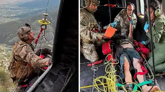 Çorum'da Sarp Arazide Mahsur Kalan Vatandaş Helikopterle Kurtarıldı