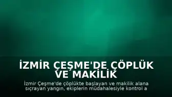 İzmir Çeşme'de Çöplük ve Makilik Alandaki Yangın Kontrol Altına Alındı