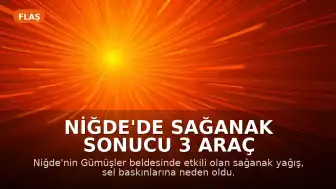 Niğde'de Sağanak Sonucu 3 Araç Sele Kapıldı