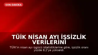 TÜİK Nisan Ayı İşsizlik Verilerini Açıkladı: İşsizlik Oranı Yüzde 8,2'ye Yükseldi