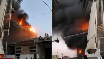 Bağdat'ın Ticaret Merkezi El-Zilal Caddesi'nde Büyük Yangın: Tahliyeler Başlatıldı