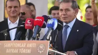 Büyükçekmece'de Galatasaray Şampiyonluk Bayrağı Göndere Çekildi: Dursun Özbek: "Anamızın ak sütü gibi helal bir şampiyonluk"