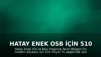 Hatay Enek OSB İçin 510 Milyon TL'lik Altyapı Sözleşmesi İmzalandı