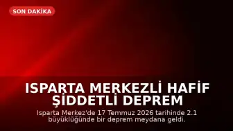 Isparta Merkezli Hafif Şiddetli Deprem Meydana Geldi