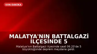Malatya'nın Battalgazi İlçesinde 5 Büyüklüğünde Deprem Meydana Geldi