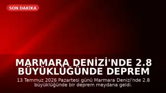Marmara Denizi'nde 2.8 Büyüklüğünde Deprem Meydana Geldi