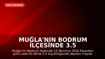 Muğla'nın Bodrum ilçesinde 3.5 büyüklüğünde deprem meydana geldi
