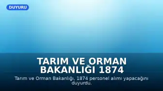 Tarım ve Orman Bakanlığı 1874 Personel Alımı Yapacak