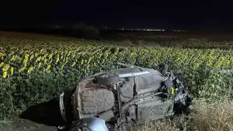 Tekirdağ Çorlu'da Otomobil Ayçiçeği Tarlasına Devrildi: 5 Yaralı