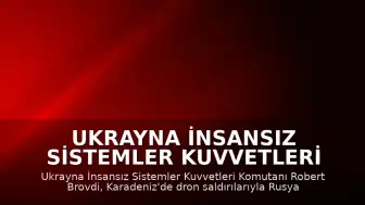 Ukrayna İnsansız Sistemler Kuvvetleri Komutanı Robert Brovdi: "Karadeniz'de 20 düşman gemisi avlandı"