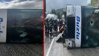 Isparta-Antalya kara yolunda otobüs kazası: 1 ölü, 7 yaralı