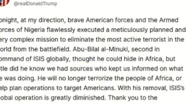 ABD Başkanı Trump: DEAŞ'ın küresel ikinci komutanı öldürüldü