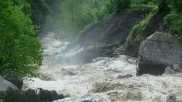 Artvin'de Şiddetli Sağanak Nedeniyle Dere Taştı, Yol Ulaşıma Kapandı