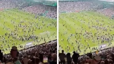 Celtic Taraftarı Sahaya İndi, Şampiyonluk Tehlikeye Girdi