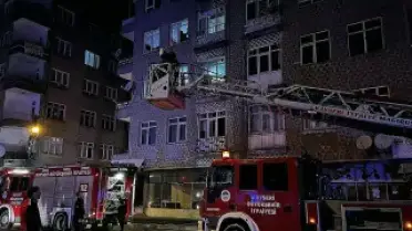 Kayseri'de 4 Katlı Binanın Bodrumunda Yangın Söndürüldü