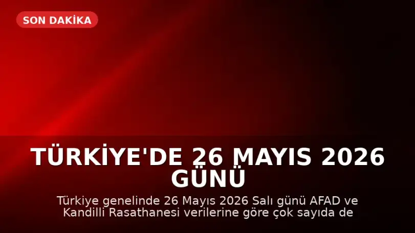 Türkiye'de 26 Mayıs 2026 Günü Meydana Gelen Depremler Listesi