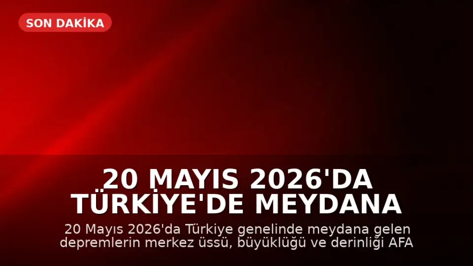 20 Mayıs 2026'da Türkiye'de Meydana Gelen Depremler: AFAD ve Kandilli Verileri