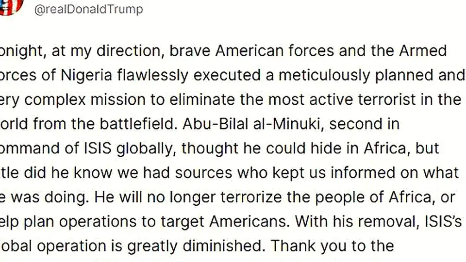 ABD Başkanı Trump: DEAŞ'ın küresel ikinci komutanı öldürüldü