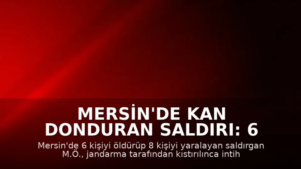 Mersin'de Kan Donduran Saldırı: 6 Ölü, 8 Yaralı, Fail İntihar Etti