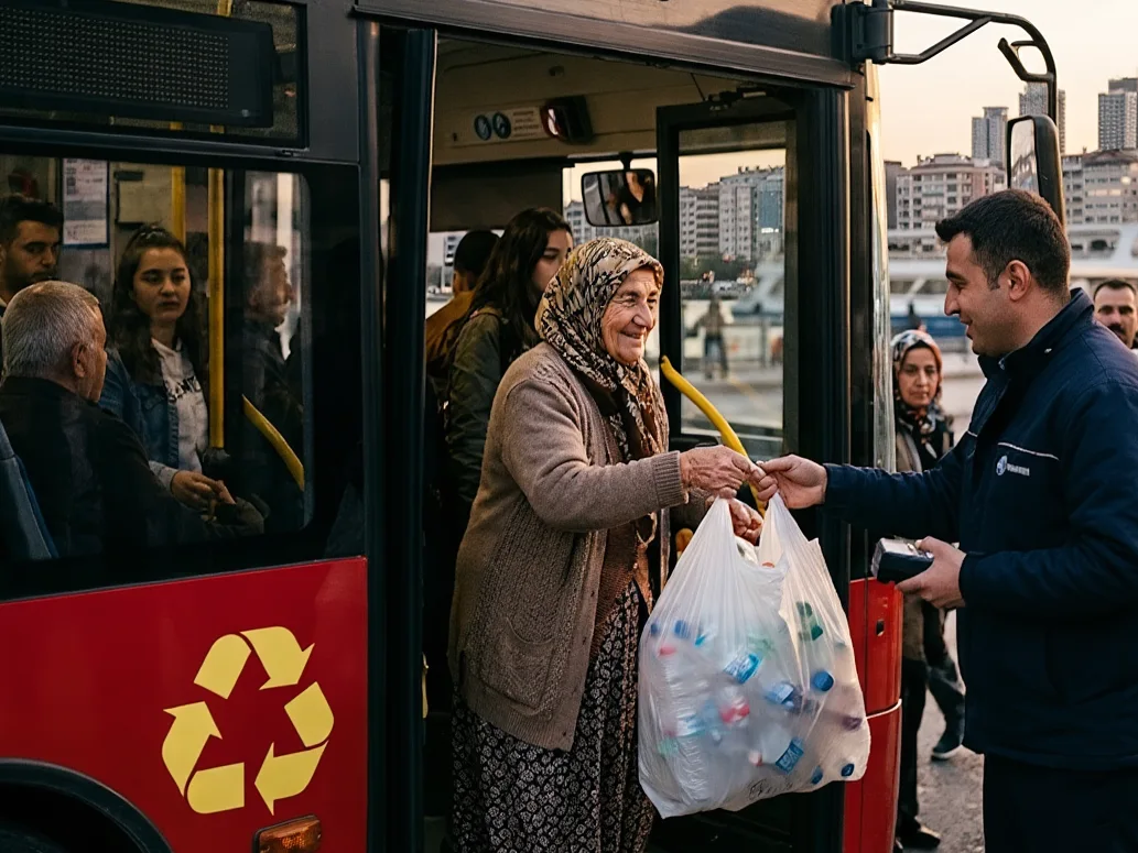 Endonezya'da Otobüse Çöple Binme Uygulaması Başladı