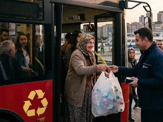 Endonezya'da Otobüse Çöple Binme Uygulaması Başladı