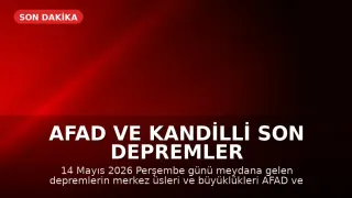 AFAD ve Kandilli Son Depremler Listesi: 14 Mayıs 2026