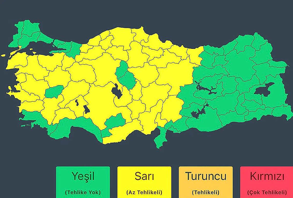 İçişleri Bakanlığı'ndan 14 Mayıs'ta Kuvvetli Yağış Uyarısı