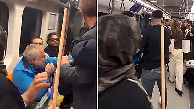 Metroda Şampiyonluk Kutlaması Kavgaya Dönüştü: Oklavalı Müdahale Kamerada